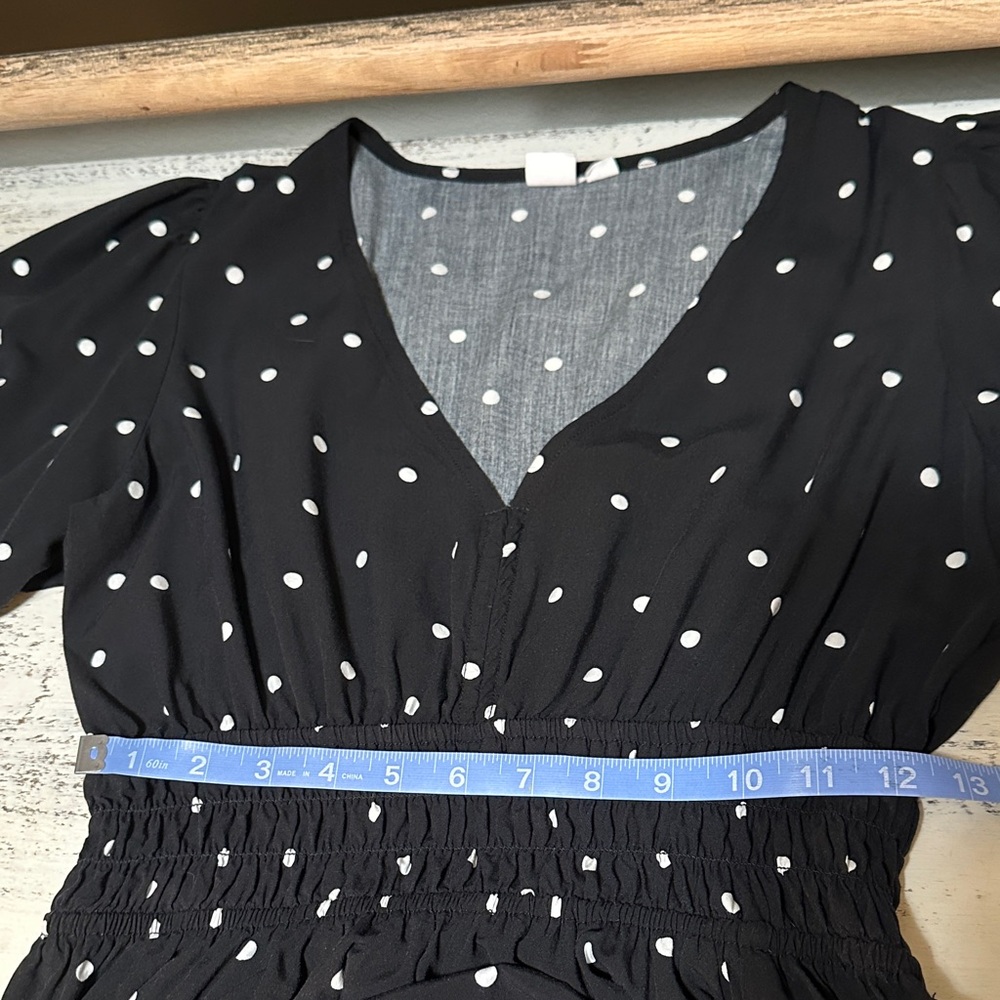 Smock Waist Polka Dot Maxi Dress - Picture 7 of 12